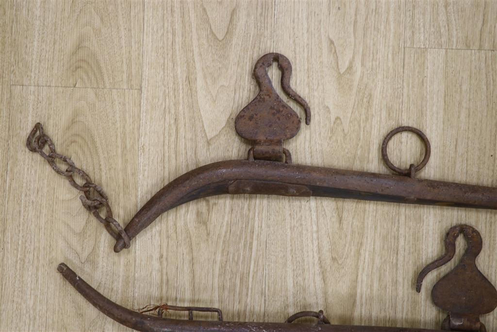 A pair of 19th century horses hames